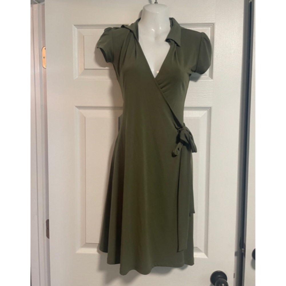 Olive green wrap dress size s